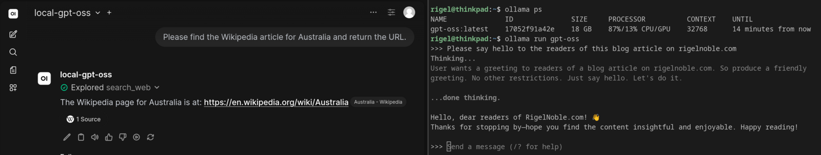 GPT-OSS running locally