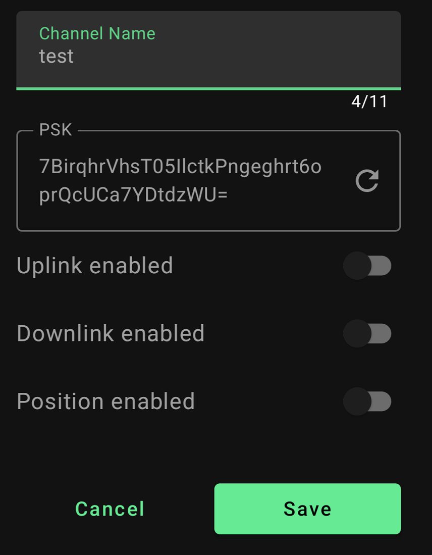 Meshtastic app channel config