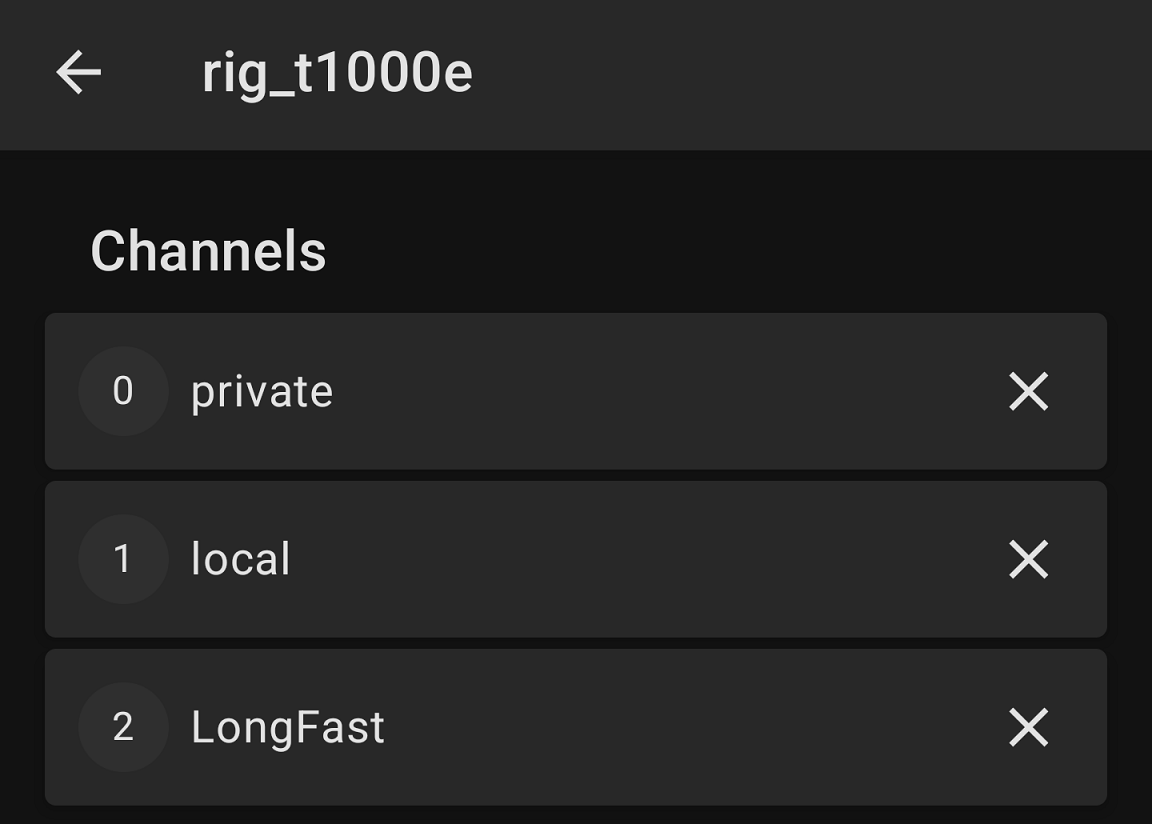 Meshtastic app channel list