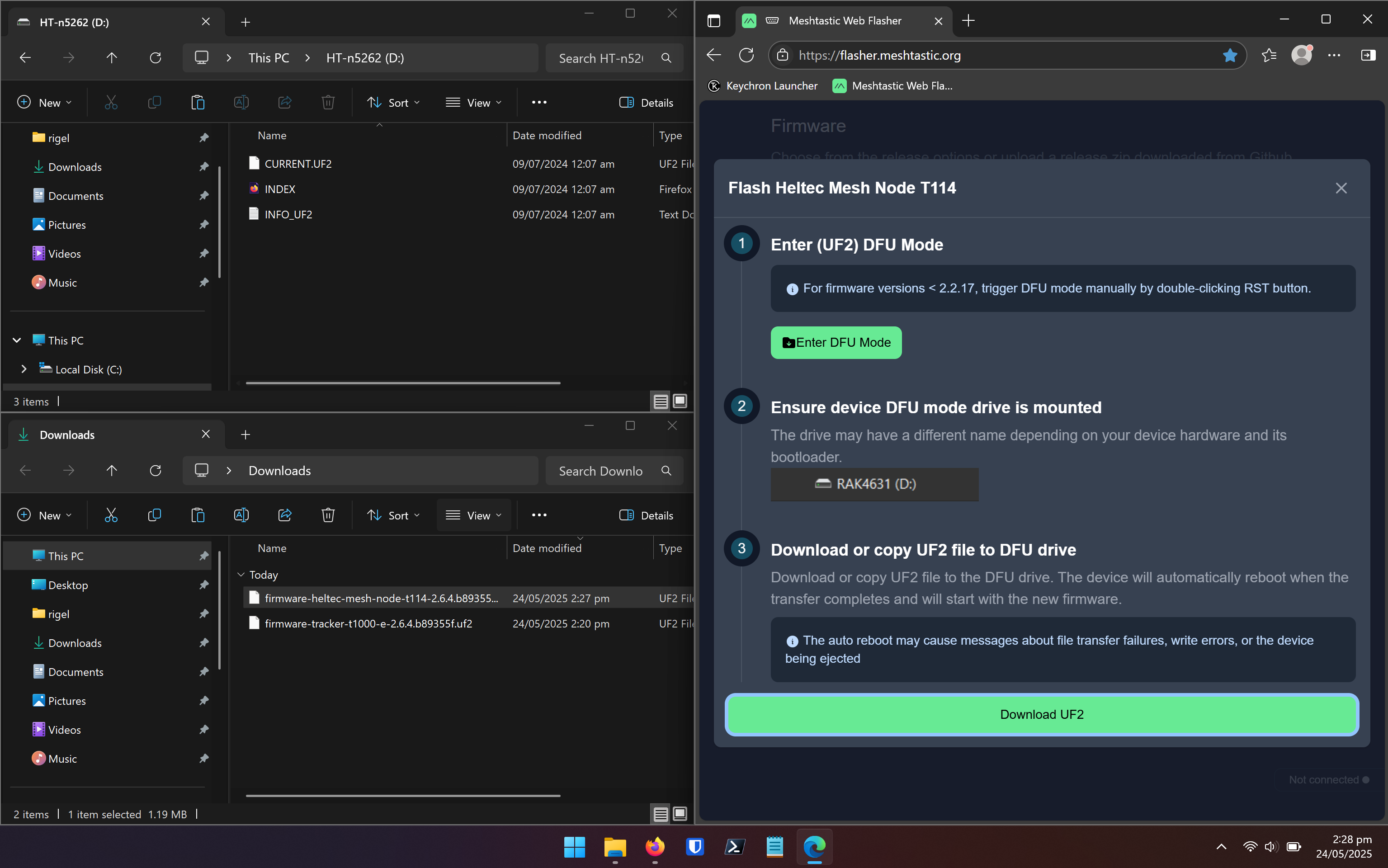Meshtastic Web Flasher for updating firmware